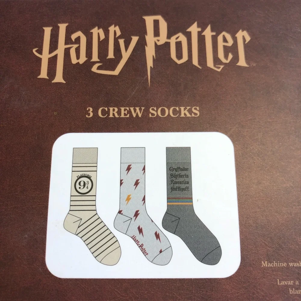 Harry Potter Wizarding World 3 Crew Socks Box Set